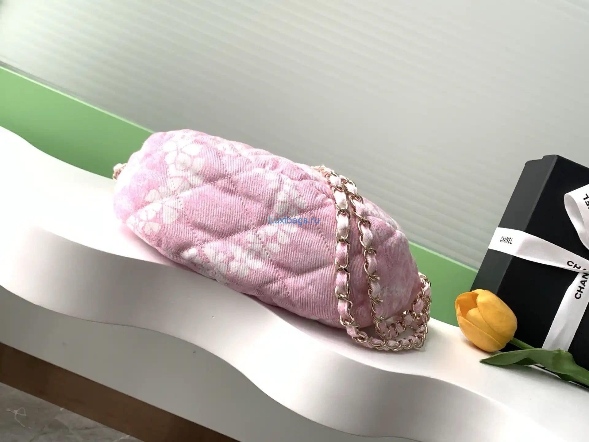 chanel as5431 large hobo bag printed denim light pink & white 3 Chanel AS5431 Large Hobo Bag Printed Denim Light Pink & White | chanel as5431 large hobo bag printed denim light pink white 04