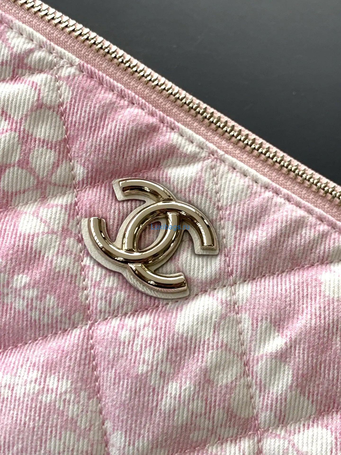 Chanel AS5431 Large Hobo Bag Printed Denim Light Pink & White | chanel as5431 large hobo bag printed denim light pink white 05