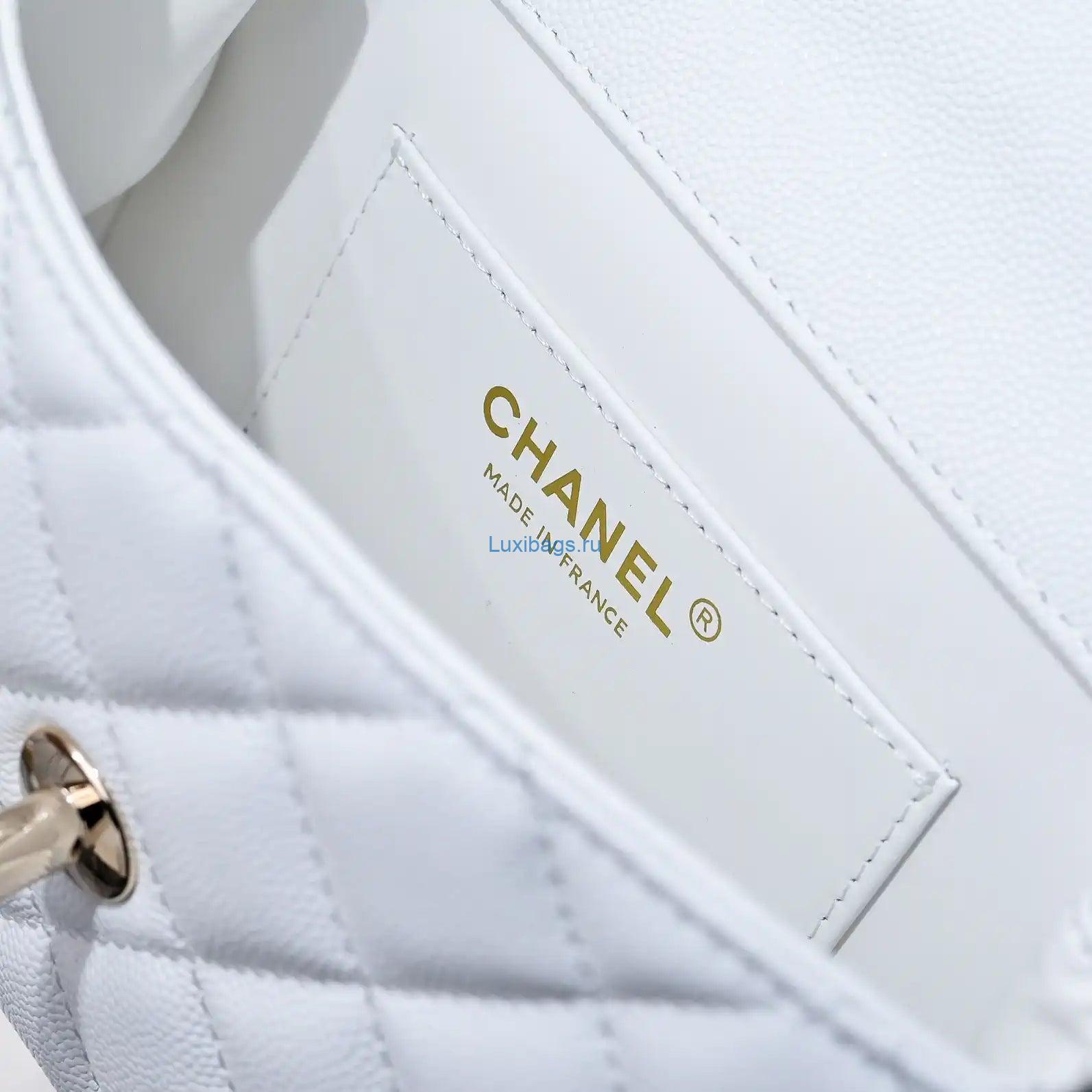Chanel Crush Handle box Bag Calfskin AS4591 White | chanel crush handle box bag calfskin as4591 35