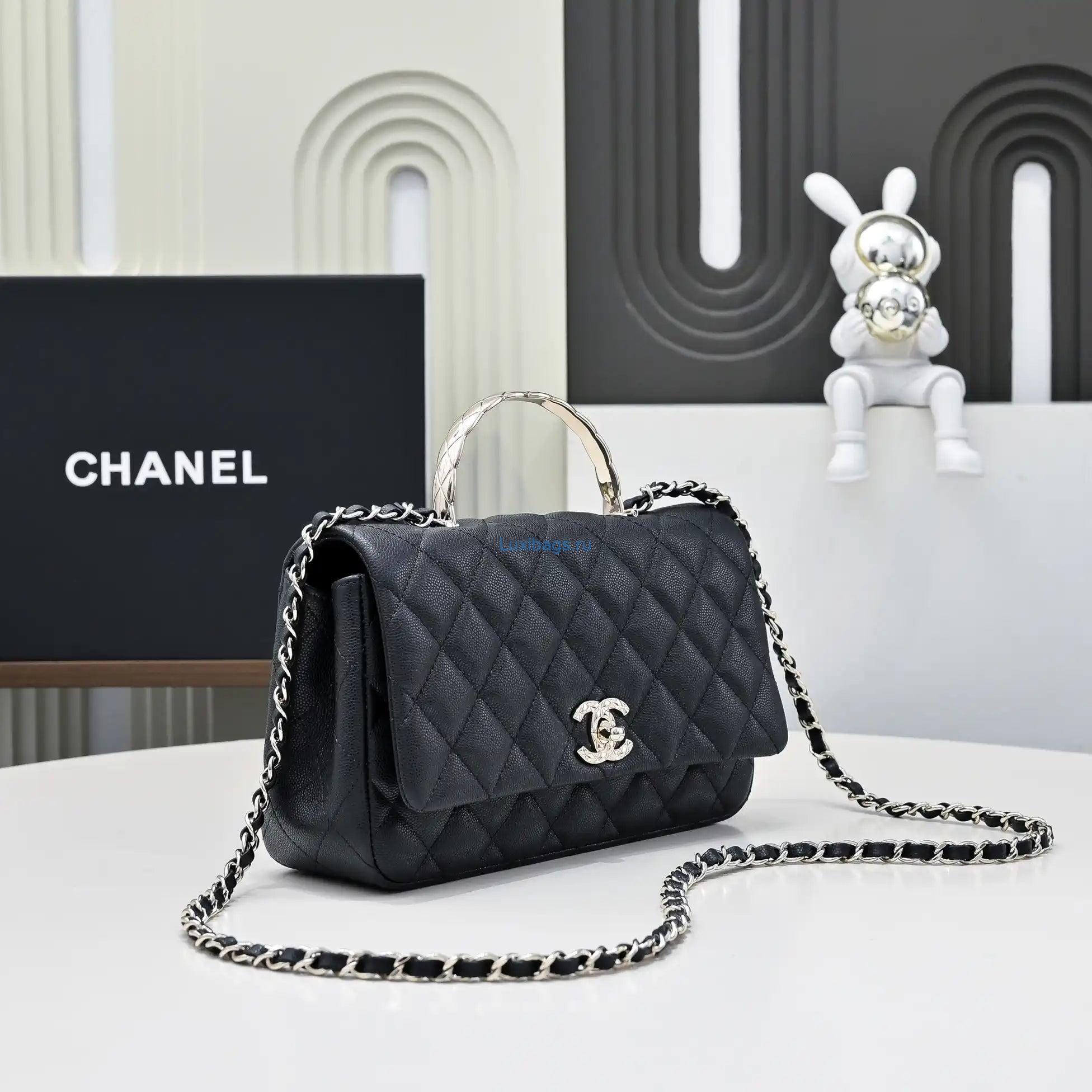 chanel crush handle box bag calfskin as5554 black 2 Chanel Crush Handle box Bag Calfskin AS5554 Black | chanel crush handle box bag lambskin as5554 22