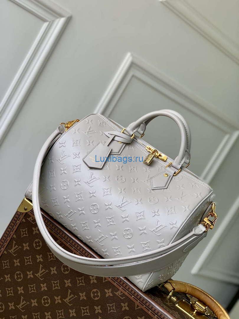 LV M25670 Louis Vuitton Speedy Soft 30 Bag Cloud Gray