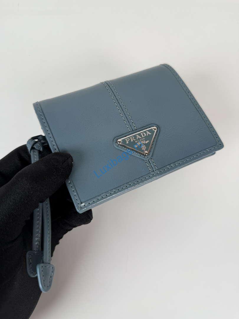 prada 1mv204 small shiny leather wallet light blue 3 Prada 1MV204 Small shiny Leather Wallet light Blue | prada 1mv204 small saffiano leather wallet ligth blue 04