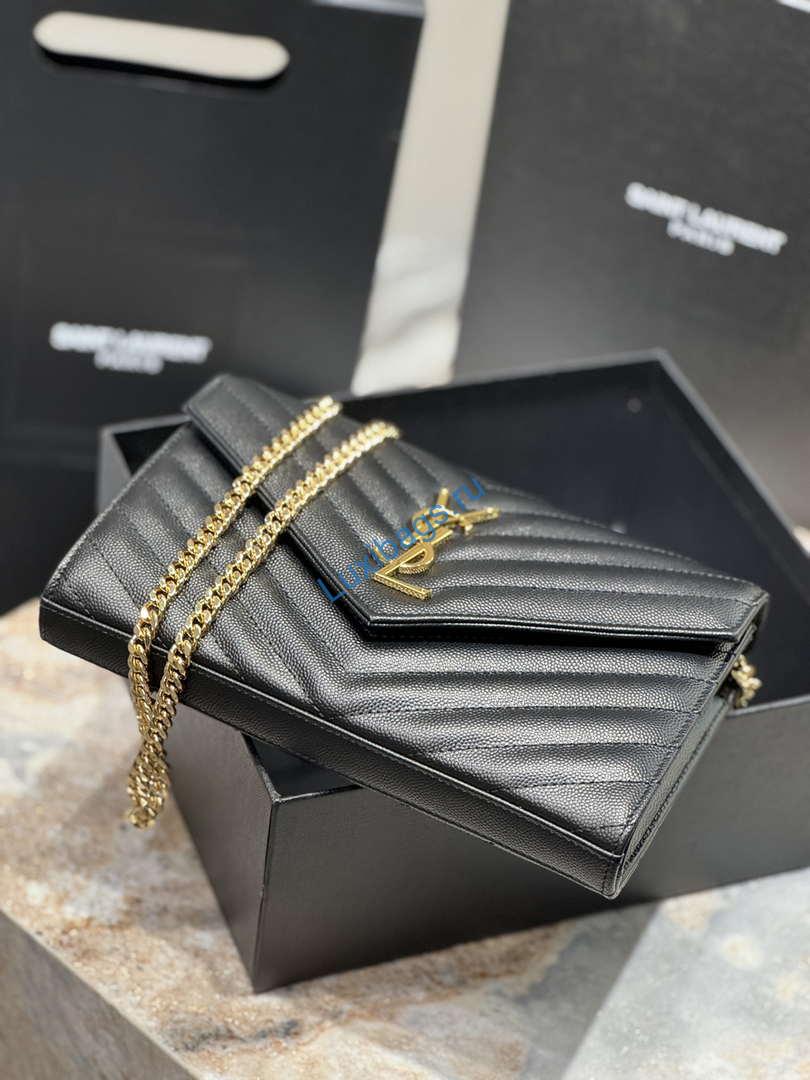 ysl 377828 classic cassandre chain wallet in grain de poudre leather black gold 4 YSL 377828 Classic Cassandre chain wallet in grain de Poudre leather black gold | ysl 377828 classic cassandre chain wallet in grain de poudre leather 05