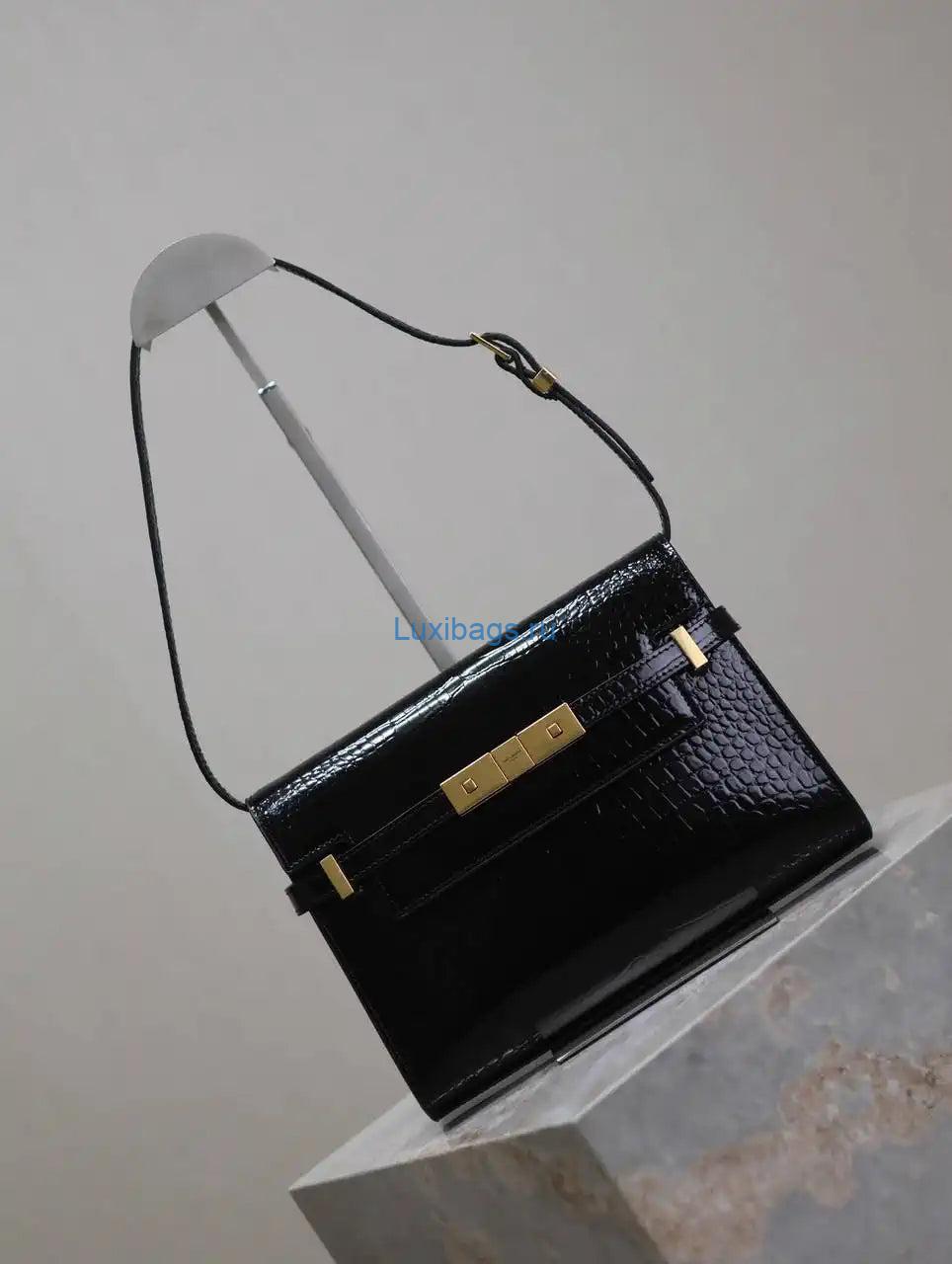 ysl 675626 manhattan small in box crocodile leather black 2 YSL 675626 MANHATTAN small in BOX Crocodile Leather Black | ysl 675626 manhattan small in box crocodile leather 03
