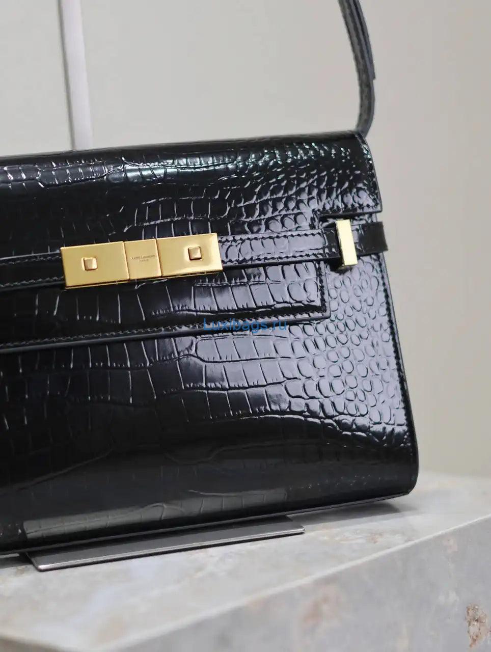 ysl 675626 manhattan small in box crocodile leather black 3 YSL 675626 MANHATTAN small in BOX Crocodile Leather Black | ysl 675626 manhattan small in box crocodile leather 04