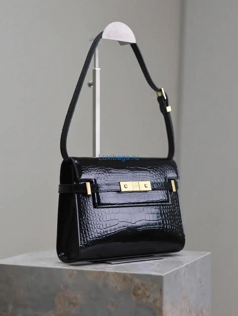 ysl 675626 manhattan small in box crocodile leather black 4 YSL 675626 MANHATTAN small in BOX Crocodile Leather Black | ysl 675626 manhattan small in box crocodile leather 05