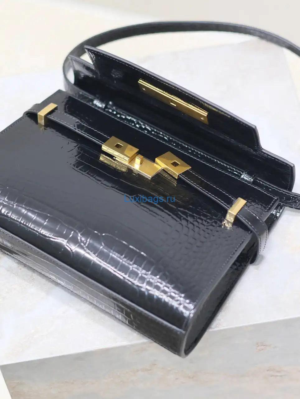 YSL 675626 MANHATTAN small in BOX Crocodile Leather Black | ysl 675626 manhattan small in box crocodile leather 08