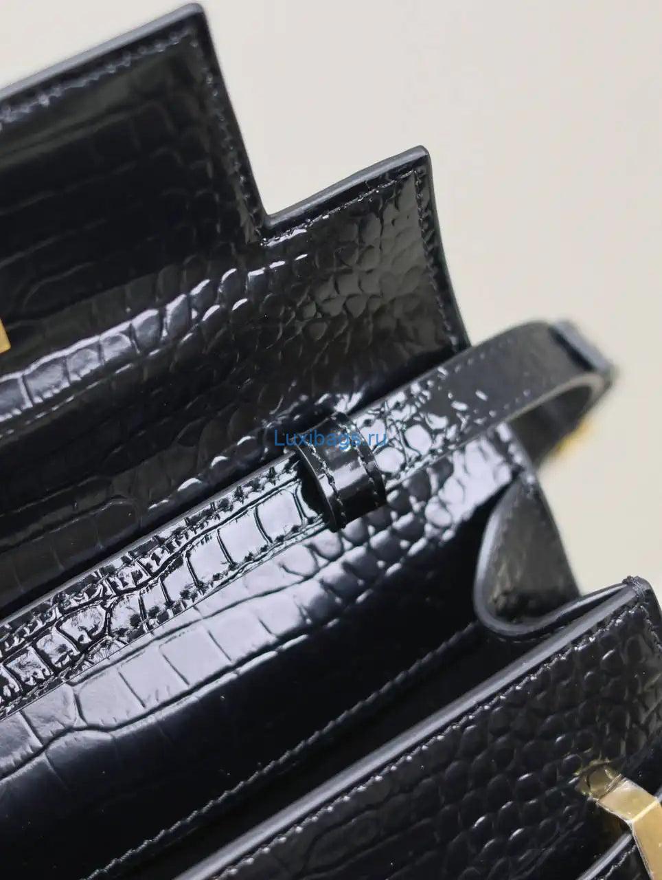 ysl 675626 manhattan small in box crocodile leather black 8 YSL 675626 MANHATTAN small in BOX Crocodile Leather Black | ysl 675626 manhattan small in box crocodile leather 09