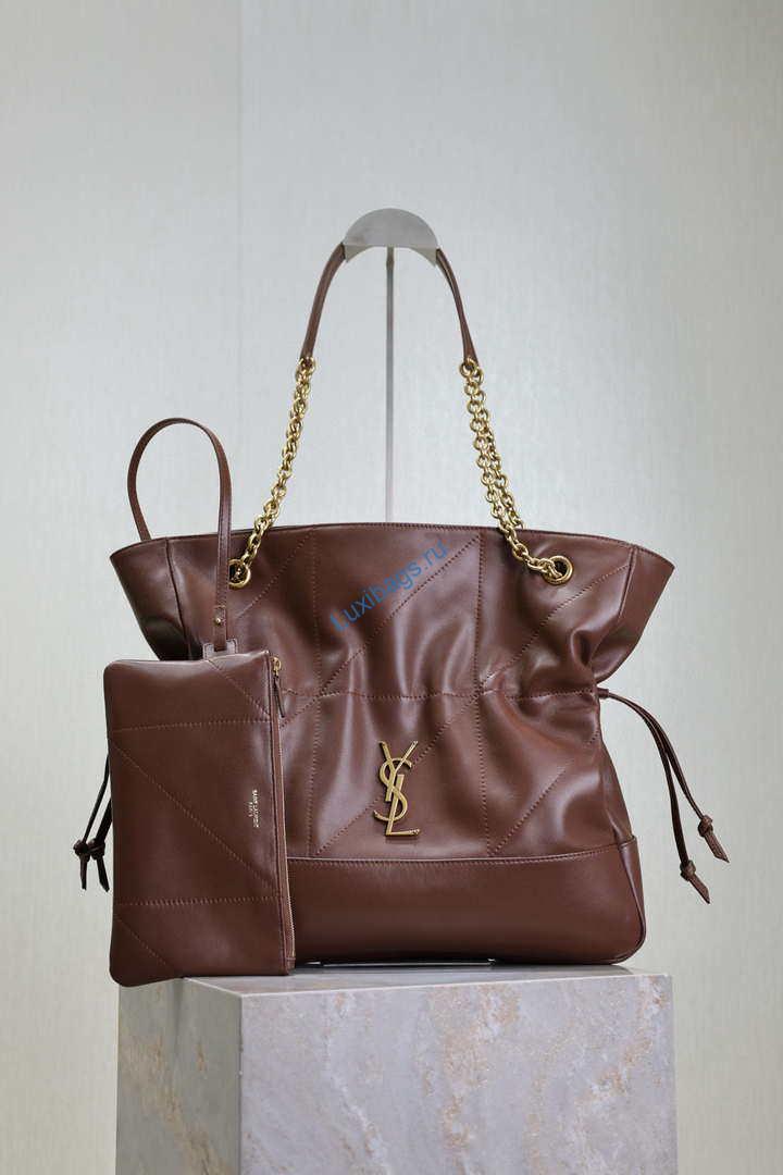 YSL 809824 JAMIE 4.3 SHOPPING in lambskin Coffe