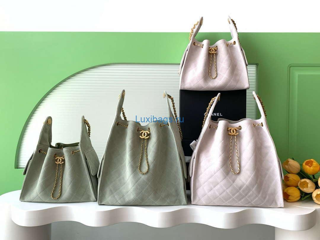 Chanel AS5293 Small Hobo Suede & Gold-Tone Metal Light Green | chanel as5293 small hobo suede gold tone metal light green 200