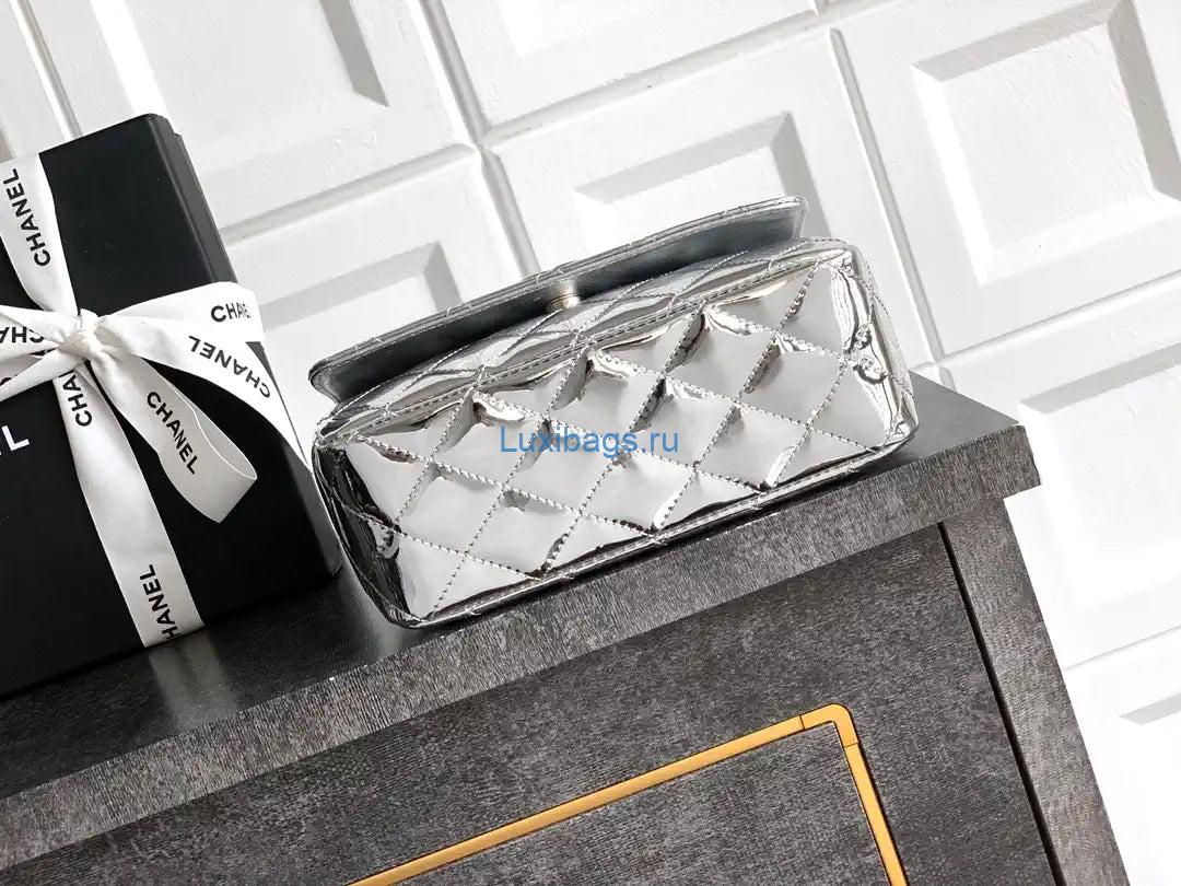 chanel evening with handle bag patent leather as6675 silver 3 Chanel Evening with Handle Bag Patent leather AS6675 Silver | chanel evening with handle bag patent leather as6675 05