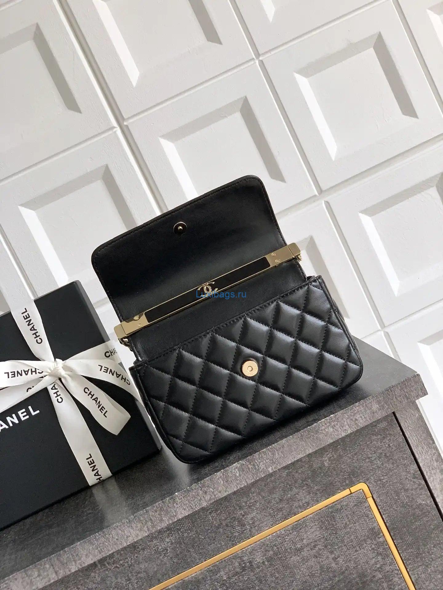 chanel evening with handle bag lambskin as6675 black 4 Chanel Evening with Handle Bag Lambskin AS6675 Black | chanel evening with handle bag patent leather as6675 24