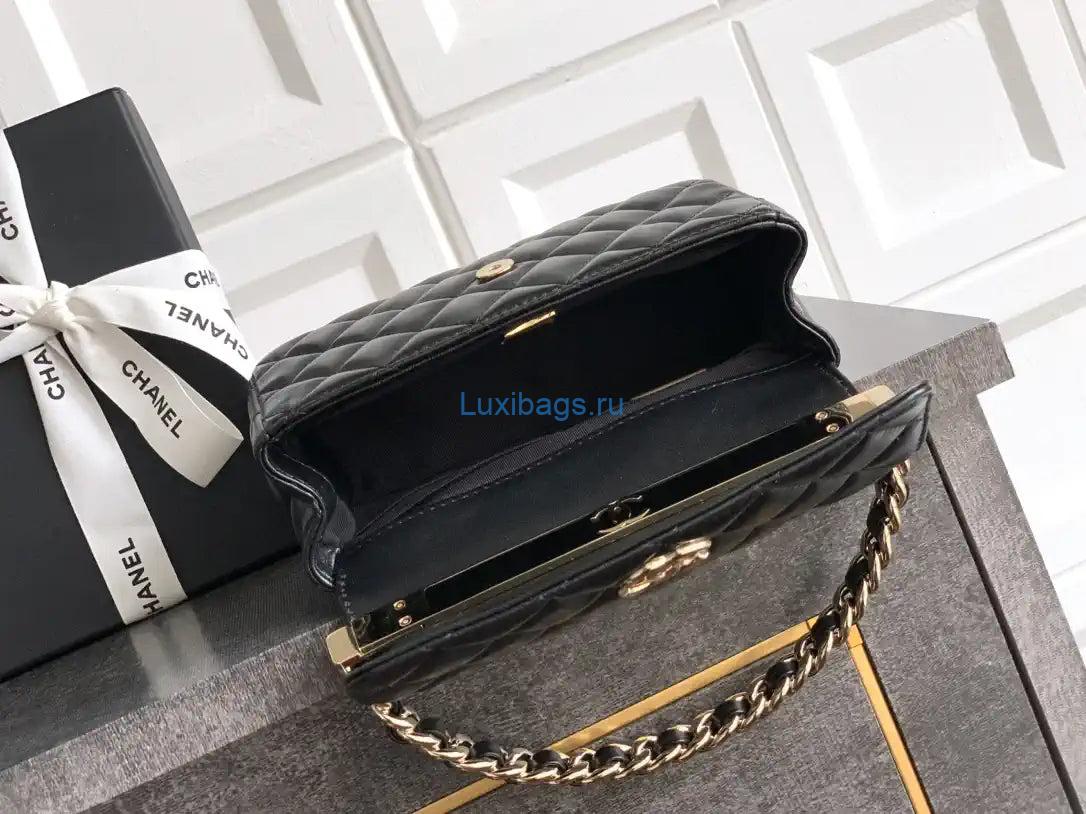 chanel evening with handle bag lambskin as6675 black 7 Chanel Evening with Handle Bag Lambskin AS6675 Black | chanel evening with handle bag patent leather as6675 27