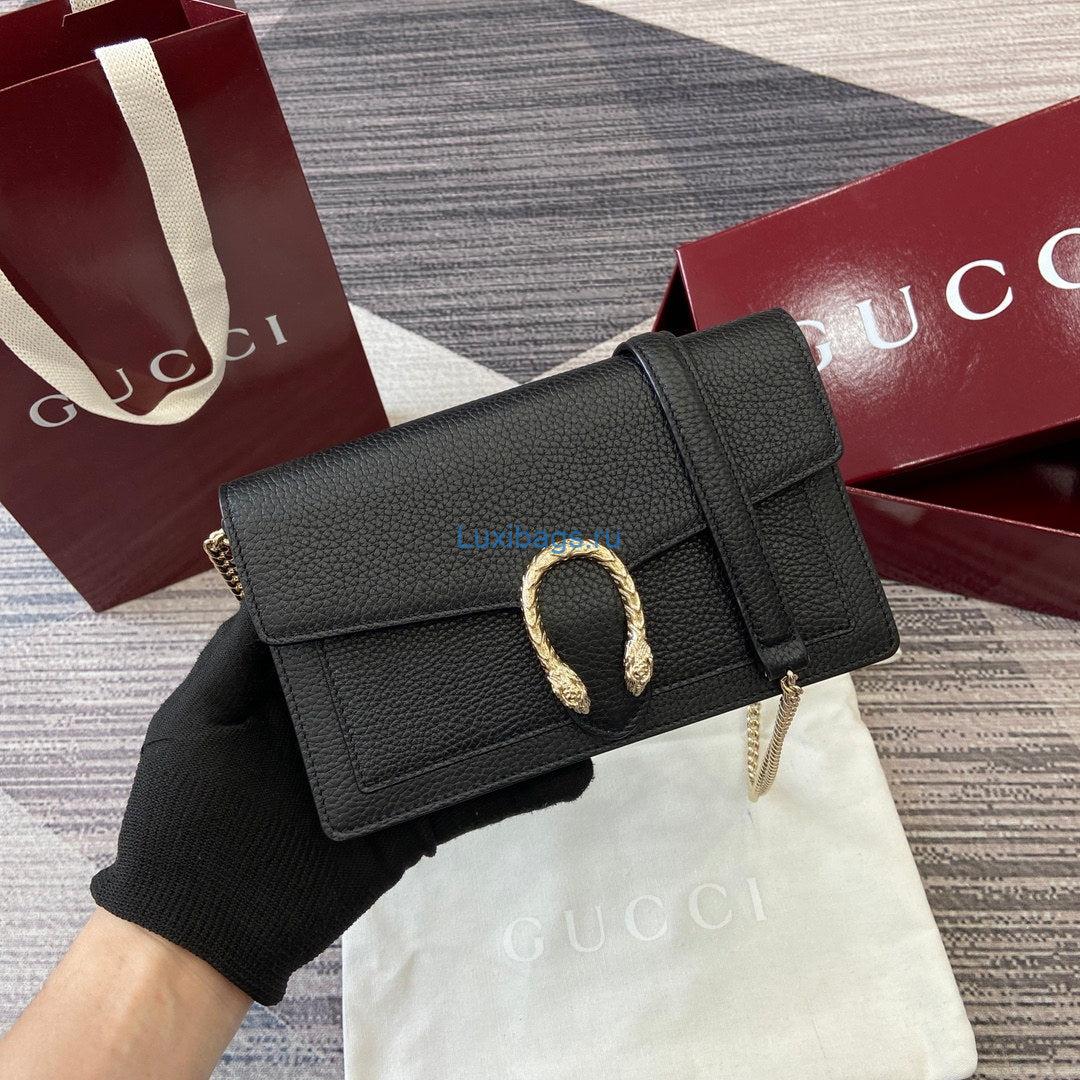 Gucci 837373 Dionysus Wallet On Chain Black