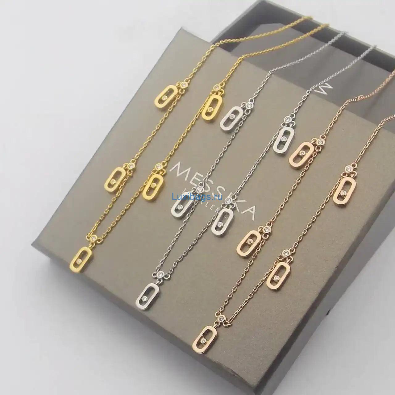 Messika 12151 Move Uno Pavé Drop Pendant Choker Necklace
