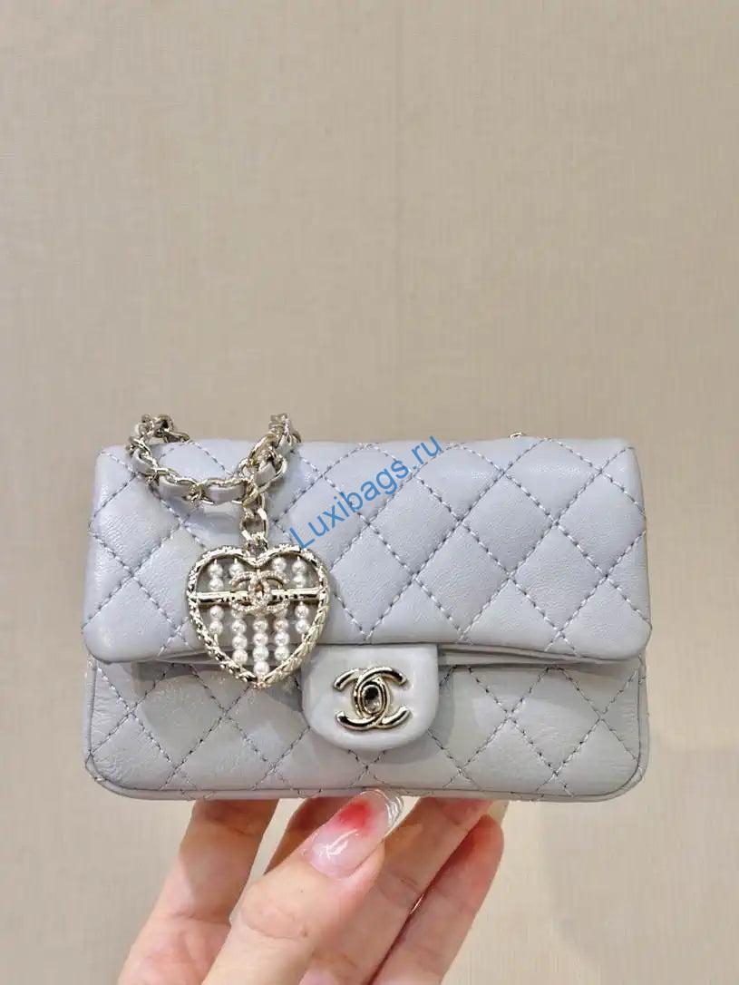 Chanel 25A Mini Flap Bag Lambskin AS4670 Gray | chanel 25a mini flap bag lambskin as4670 gray 02