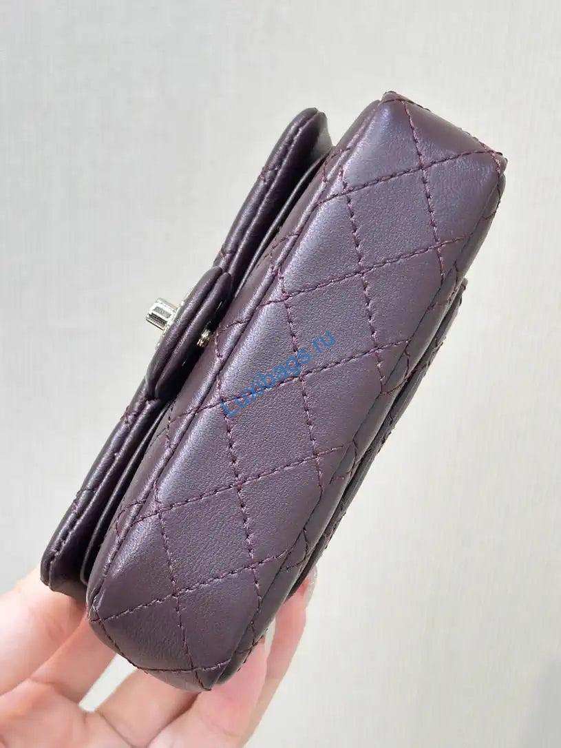 chanel 25a mini flap bag lambskin as4670 wine red 3 Chanel 25A Mini Flap Bag Lambskin AS4670 Wine Red | chanel 25a mini flap bag lambskin as4670 wine red 4