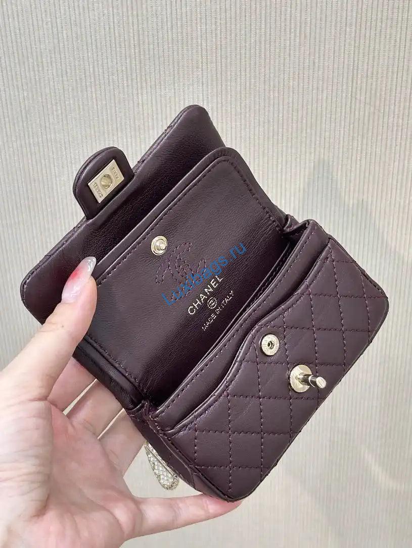 chanel 25a mini flap bag lambskin as4670 wine red 7 Chanel 25A Mini Flap Bag Lambskin AS4670 Wine Red | chanel 25a mini flap bag lambskin as4670 wine red 8