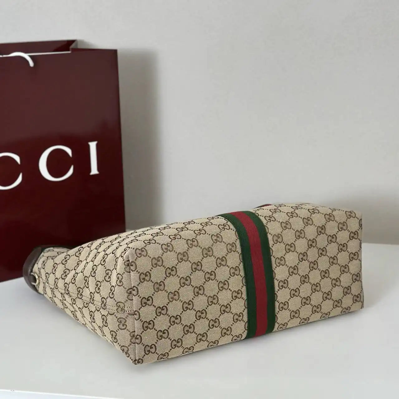 Gucci Giglio large tote bag 853971 Beige & dark brown GG canvas | gucci giglio large tote bag 853971 beige dark brown gg canvas 4