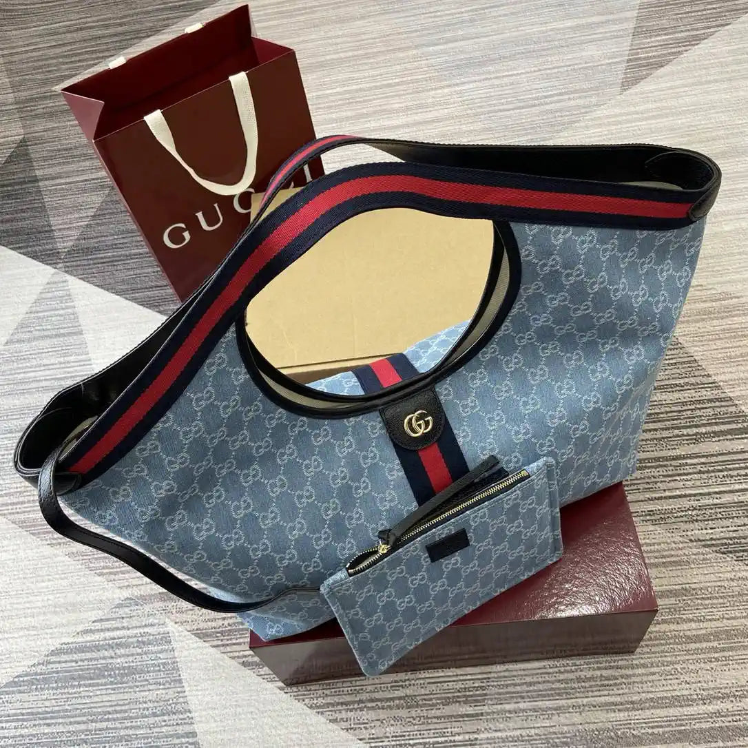 Gucci Giglio large tote bag 853971 Blue & White | gucci giglio large tote bag 853971 blue white 4