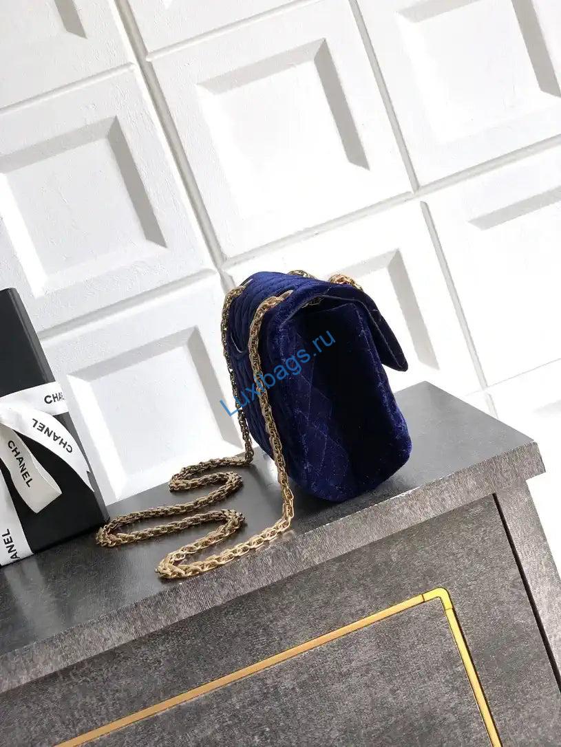 chanel 20cm mini flap bag 25a velvet navy blue as1116 1 Chanel 20CM Mini Flap Bag 25A Velvet Navy Blue AS1116 | chanel 20cm mini flap bag 25a velvet as1116 12
