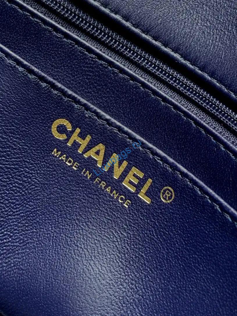 chanel 20cm mini flap bag 25a velvet navy blue as1116 8 Chanel 20CM Mini Flap Bag 25A Velvet Navy Blue AS1116 | chanel 20cm mini flap bag 25a velvet as1116 19