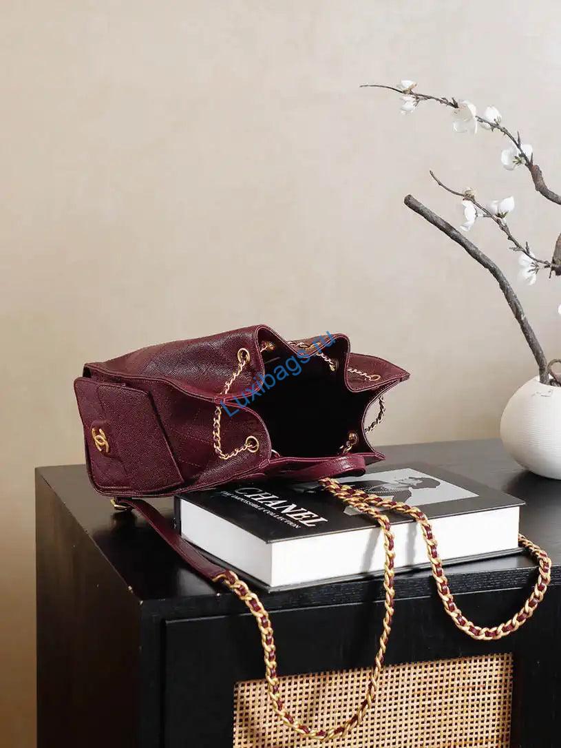 chanel 25 as5600 medium backpack grained calfskin & gold-tone metal wine red 3 Chanel 25 AS5600 Medium Backpack Grained Calfskin & Gold-Tone Metal Wine Red | chanel 25 as5600 medium backpack grained calfskin gold tone metal wine red 04