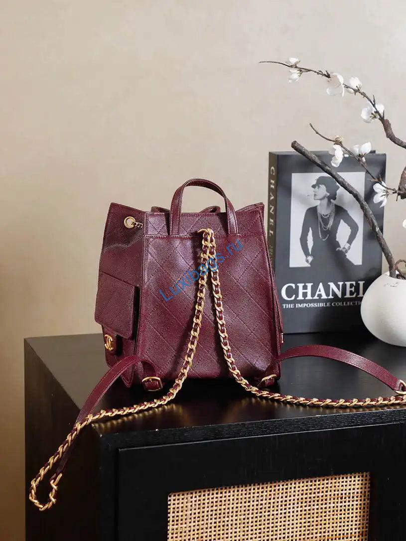 chanel 25 as5600 medium backpack grained calfskin & gold-tone metal wine red 5 Chanel 25 AS5600 Medium Backpack Grained Calfskin & Gold-Tone Metal Wine Red | chanel 25 as5600 medium backpack grained calfskin gold tone metal wine red 06