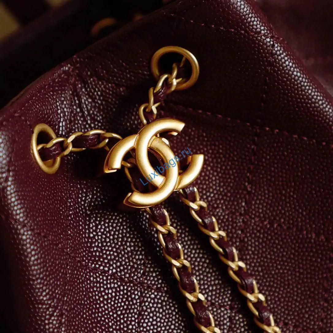 Chanel 25 AS5600 Medium Backpack Grained Calfskin & Gold-Tone Metal Wine Red | chanel 25 as5600 medium backpack grained calfskin gold tone metal wine red 07