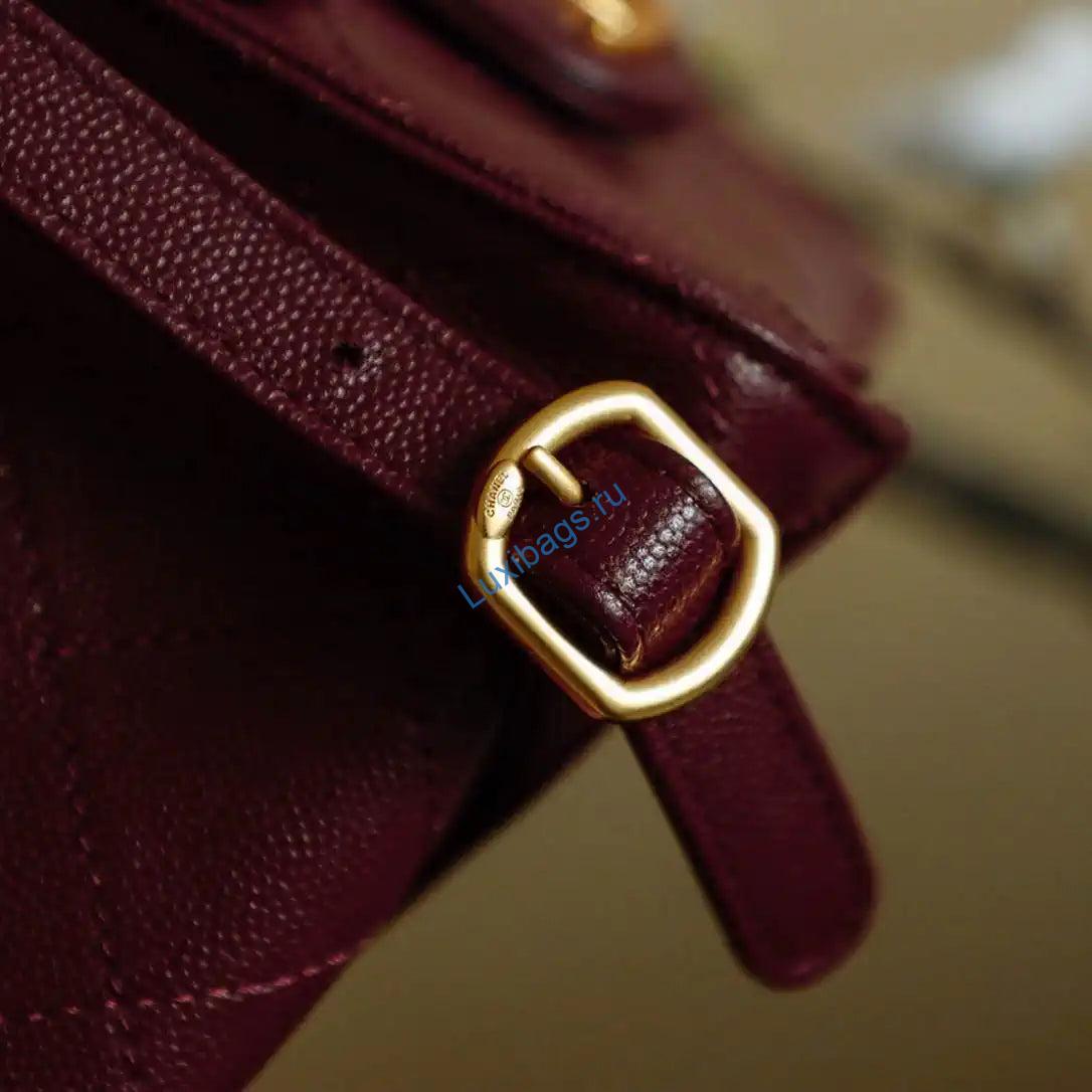 Chanel 25 AS5600 Medium Backpack Grained Calfskin & Gold-Tone Metal Wine Red | chanel 25 as5600 medium backpack grained calfskin gold tone metal wine red 09