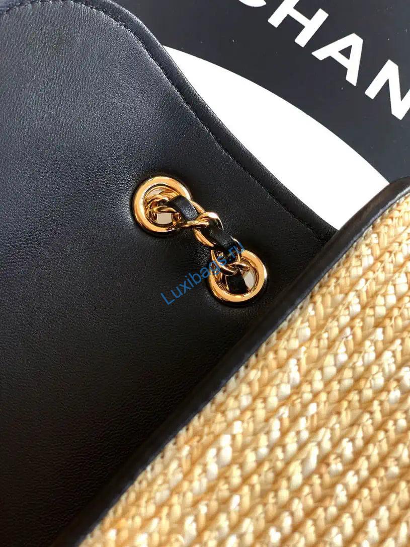 chanel 26c as5929 flap handwoven raffia shopping bag black 5 Chanel 26C AS5929 Flap Handwoven Raffia Shopping Bag Black | chanel 26c as5929 flap handwoven raffia shopping bag 006