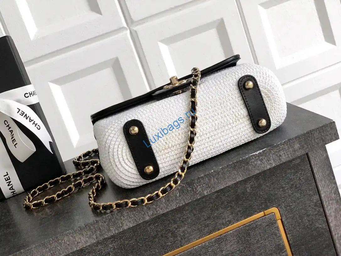 chanel 26c as5929 flap handwoven raffia shopping bag white 3 Chanel 26C AS5929 Flap Handwoven Raffia Shopping Bag White | chanel 26c as5929 flap handwoven raffia shopping bag 013