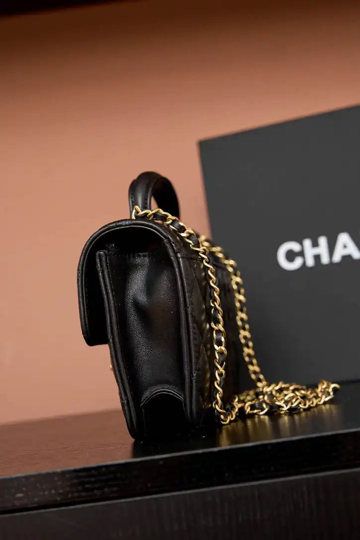 chanel ap4674 25b large flap bag with top handle lambskin gold black 8 Chanel AP4674 25B Large Flap Bag with Top Handle Lambskin gold Black | chanel as4674 25b large flap bag with top handle lambskin gold black 09