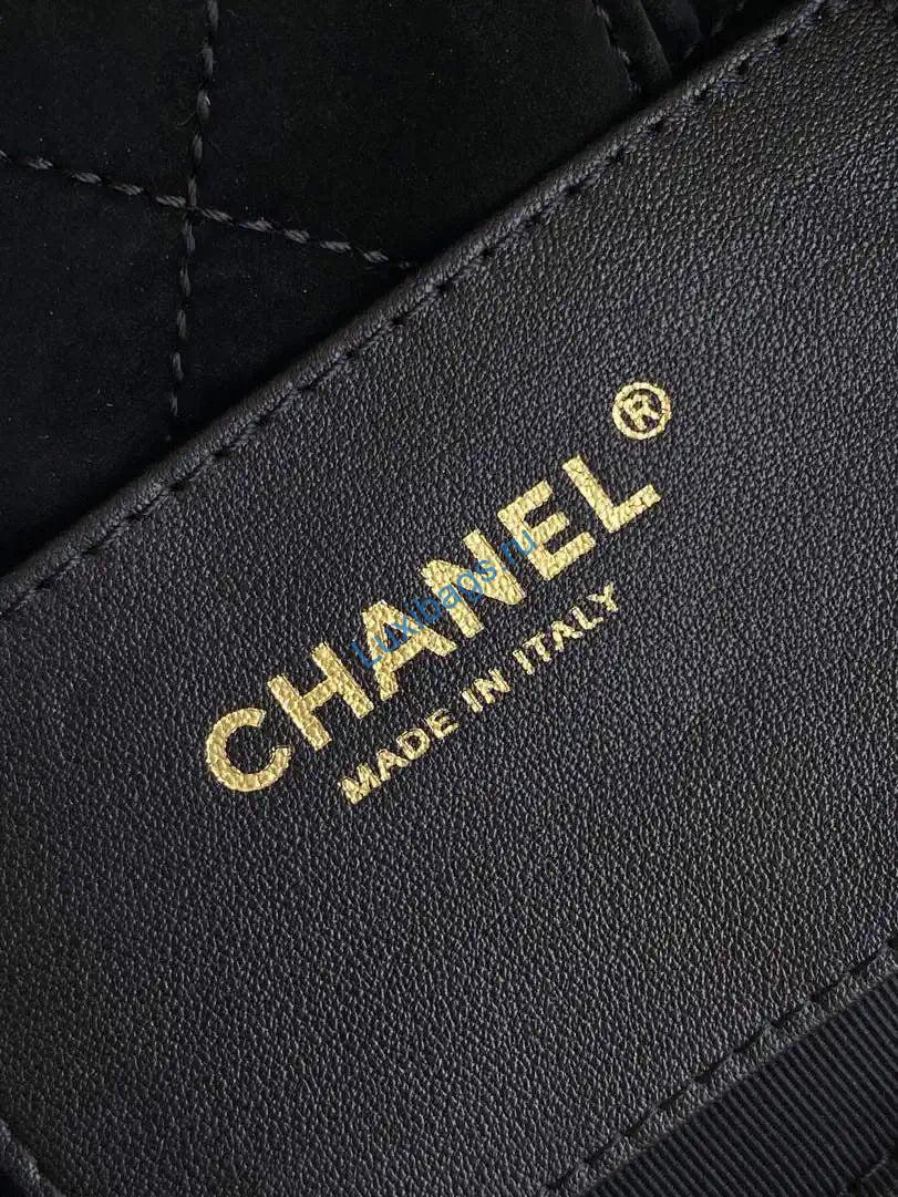 Chanel AS5849 Mini Bow Bag Velvet-Effect Nylon & Gold-Tone Metal Black | chanel as5849 mini bow bag velvet effect nylon gold tone metal black 09