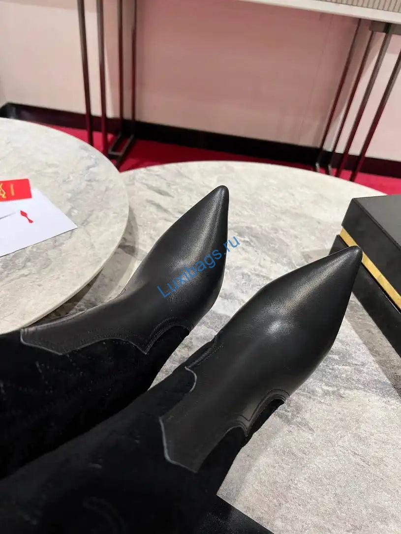 Christian Louboutin Short High boots with 3D embroidery on the upper CL 85MM 798001 | christian louboutin high boots with 3d embroidery on the upper cl 85mm 798001 04