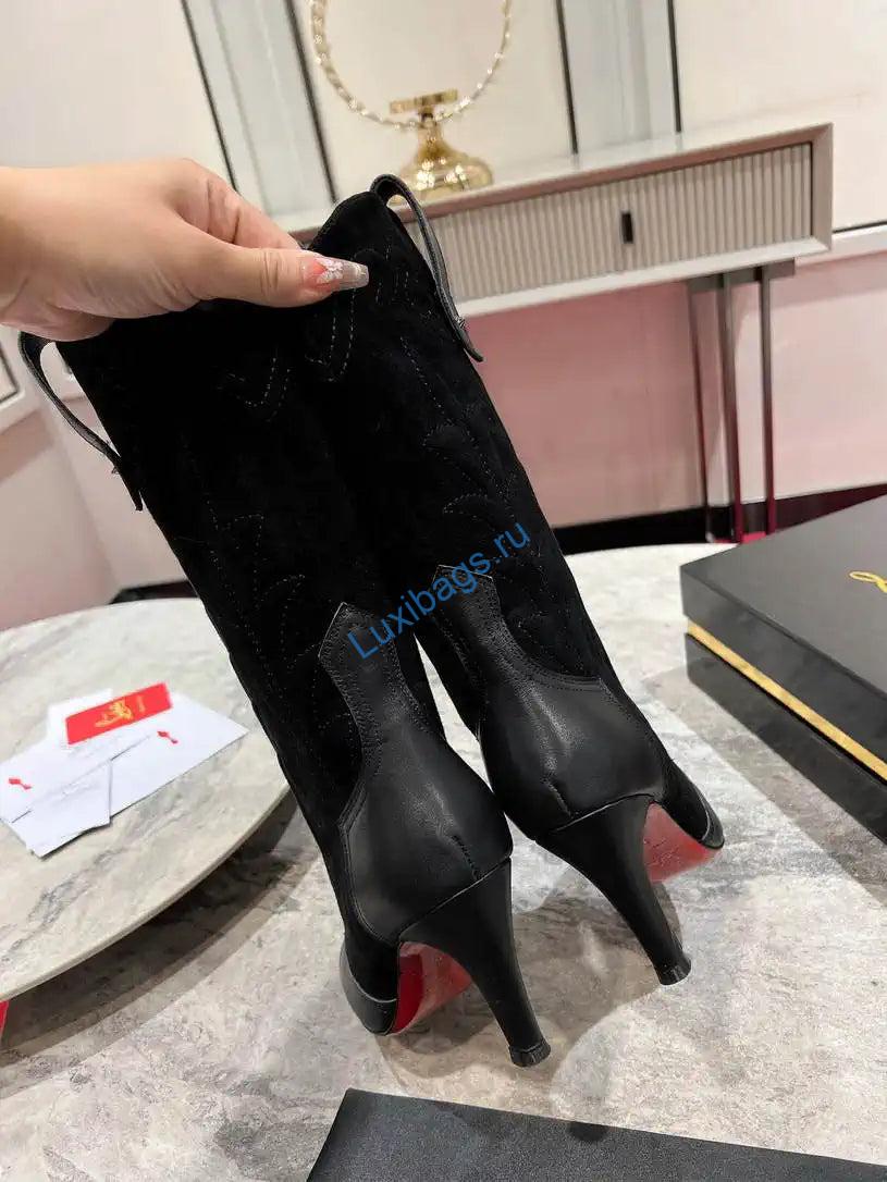 Christian Louboutin Short High boots with 3D embroidery on the upper CL 85MM 798001 | christian louboutin high boots with 3d embroidery on the upper cl 85mm 798001 09
