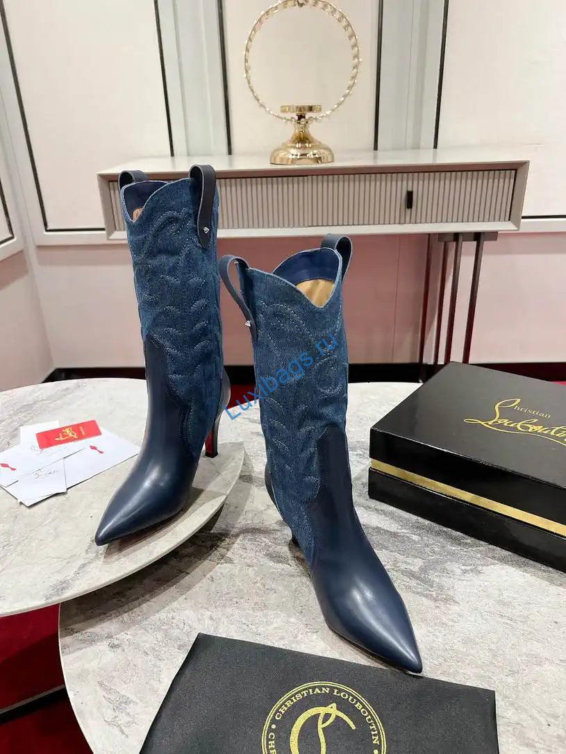 Christian Louboutin Short High boots with 3D embroidery on the upper CL 85MM 798001 | christian louboutin high boots with 3d embroidery on the upper cl 85mm 798001 14