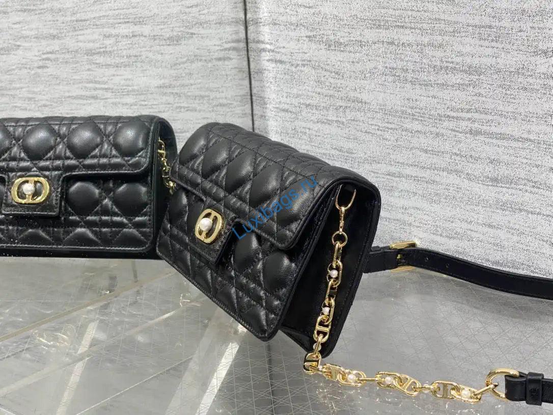 Dior Small Dior Jolie Bag With Chain Black Cannage Calfskin S3117 | dior small dior jolie bag with chain cannage calfskin 51