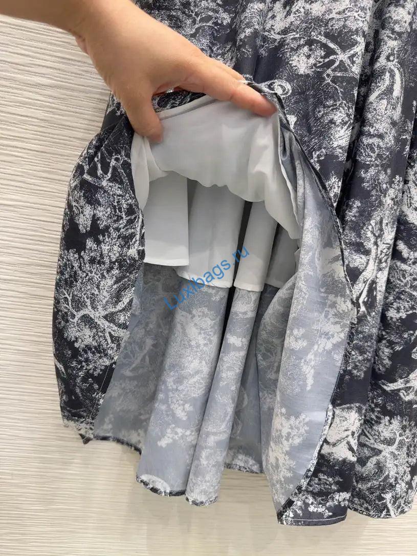 Dior Women Leaf Print Ruffle Shirt Dress D38701 | dior women leaf print ruffle shirt dress d38701 06