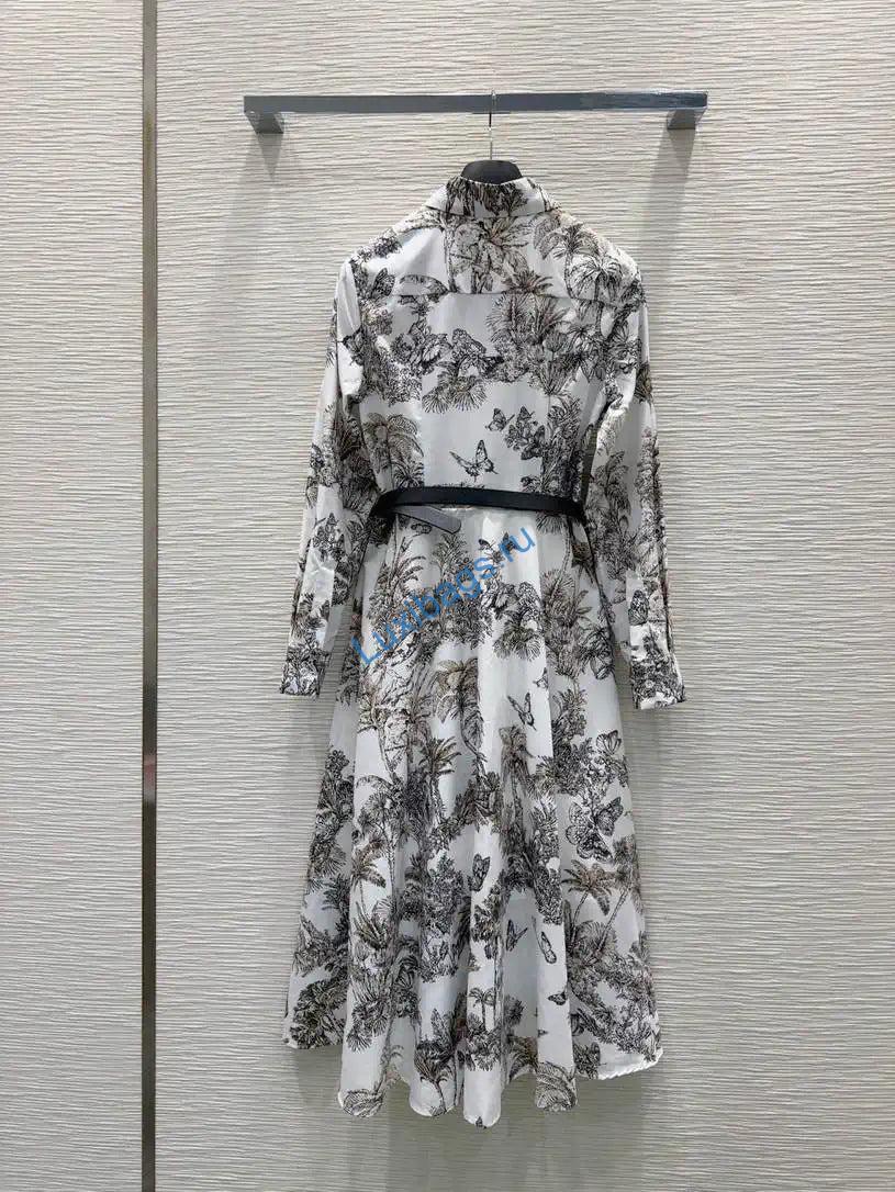 dior women leaf print ruffle shirt dress d38702 5 Dior Women Leaf Print Ruffle Shirt Dress D38702 | dior women leaf print ruffle shirt dress d38701 16