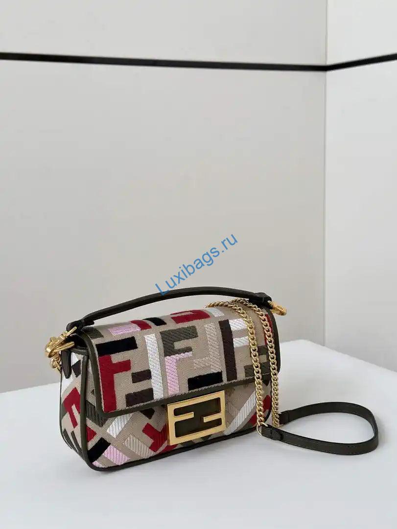 fendi 8bs017 mini baguette canvas bag with ff embroidery 0159bs red black 1 Fendi 8BS017 Mini Baguette canvas bag with FF embroidery 0159BS Red Black | fendi 8bs017 mini baguette canvas bag with ff embroidery 0159bs 20