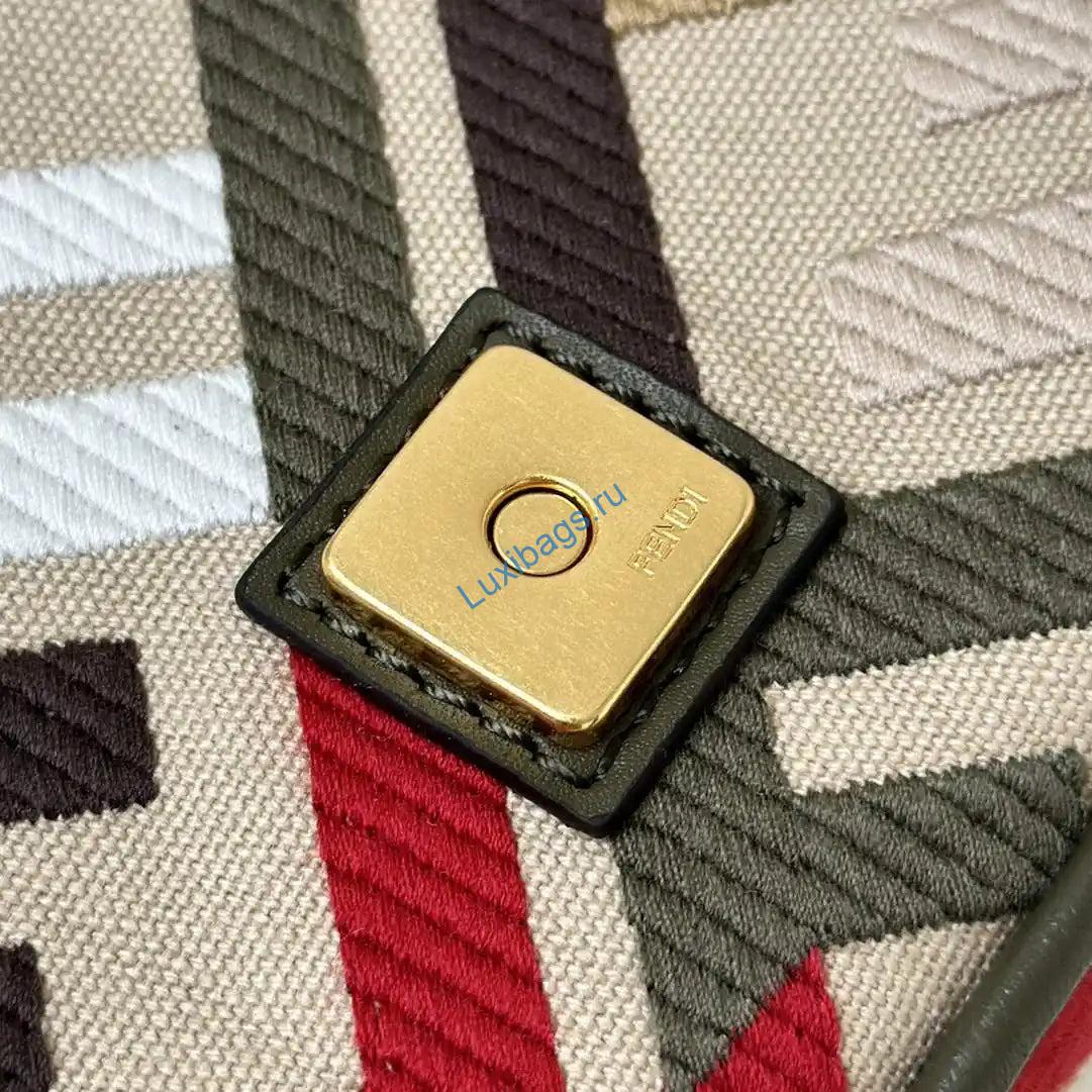 fendi 8bs017 mini baguette canvas bag with ff embroidery 0159bs red black 5 Fendi 8BS017 Mini Baguette canvas bag with FF embroidery 0159BS Red Black | fendi 8bs017 mini baguette canvas bag with ff embroidery 0159bs 24