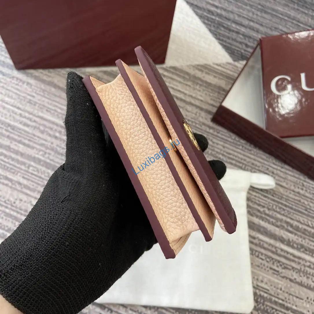 Gucci 456126 Bi-color GG Marmont small wallet Wind Red | gucci 456126 bi color gg marmont small wallet 04
