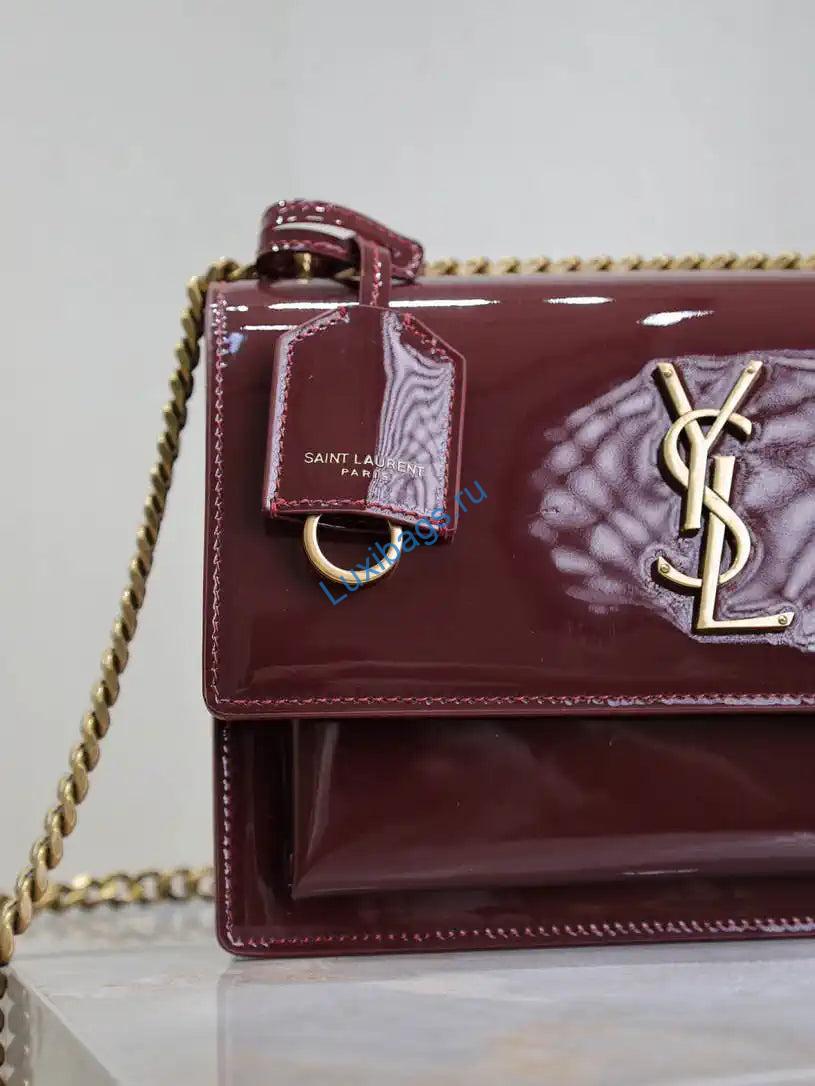 ysl 442906 sunset medium in patent leather wine red 2 YSL 442906 SUNSET MEDIUM IN Patent LEATHER Wine Red | ysl 442906 sunset medium in patent leather wine red 03