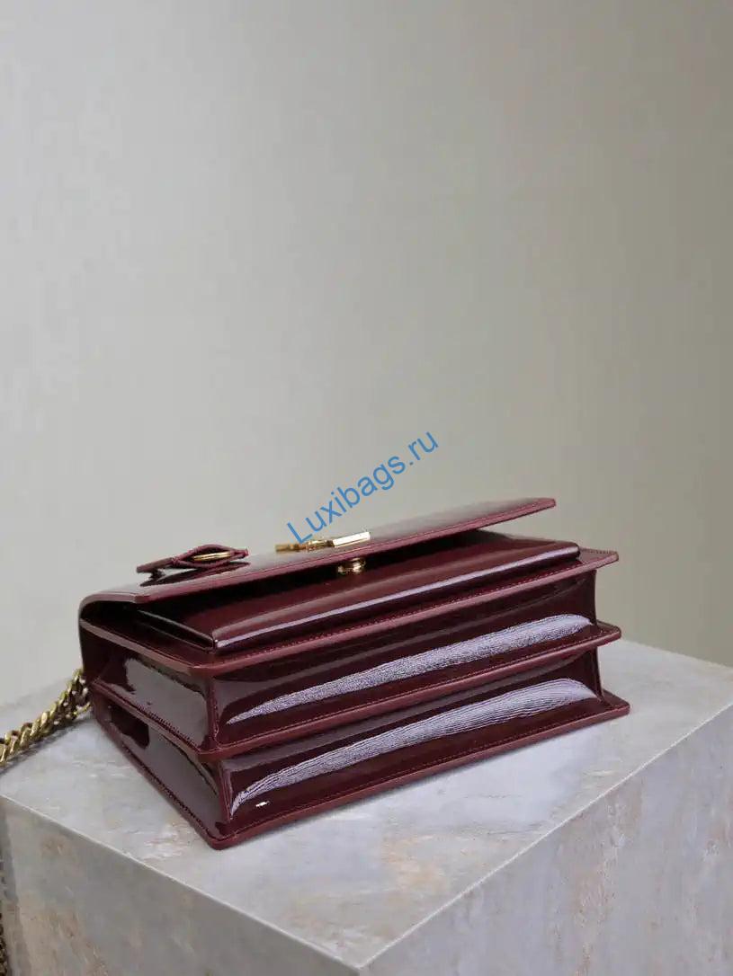 ysl 442906 sunset medium in patent leather wine red 6 YSL 442906 SUNSET MEDIUM IN Patent LEATHER Wine Red | ysl 442906 sunset medium in patent leather wine red 07