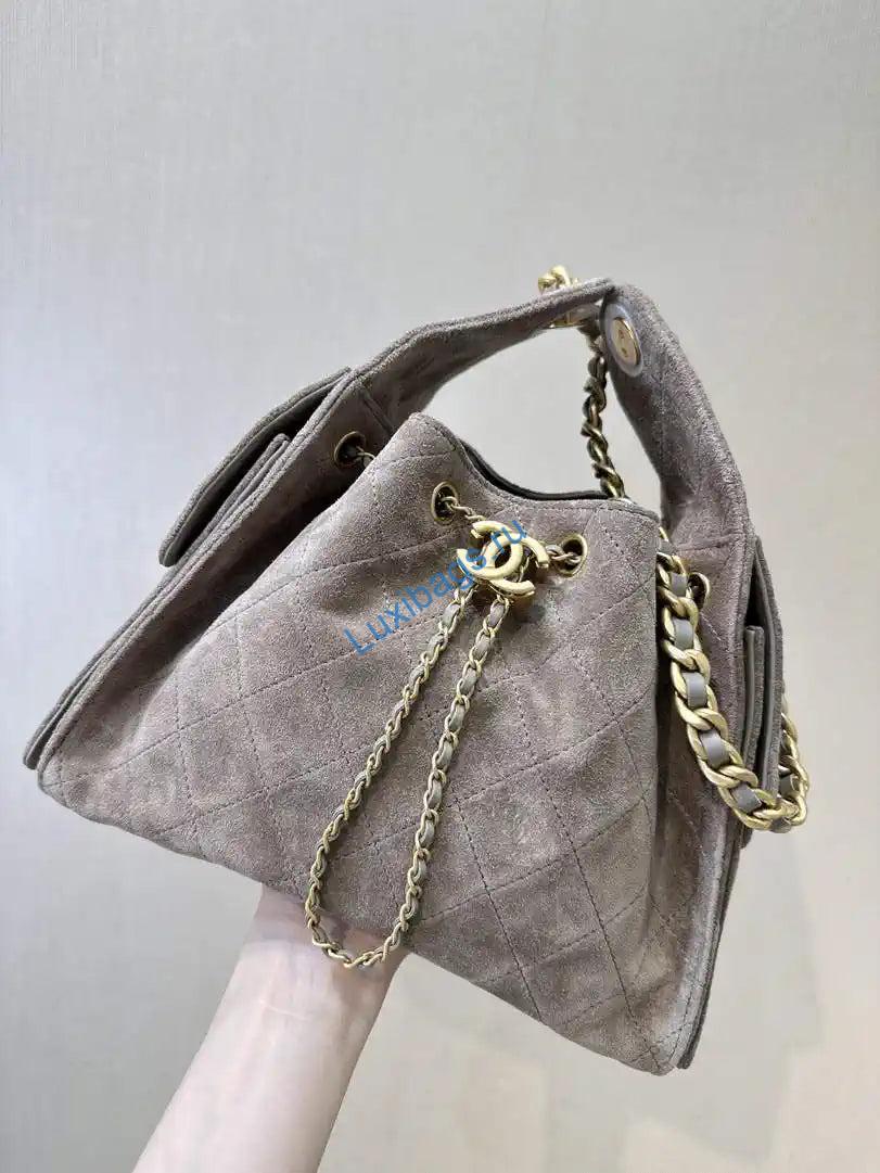 chanel as5293 small hobo suede & gold-tone metal gray 3 Chanel AS5293 Small Hobo Suede & Gold-Tone Metal Gray | chanel as5293 small hobo suede gold tone metal gray 04