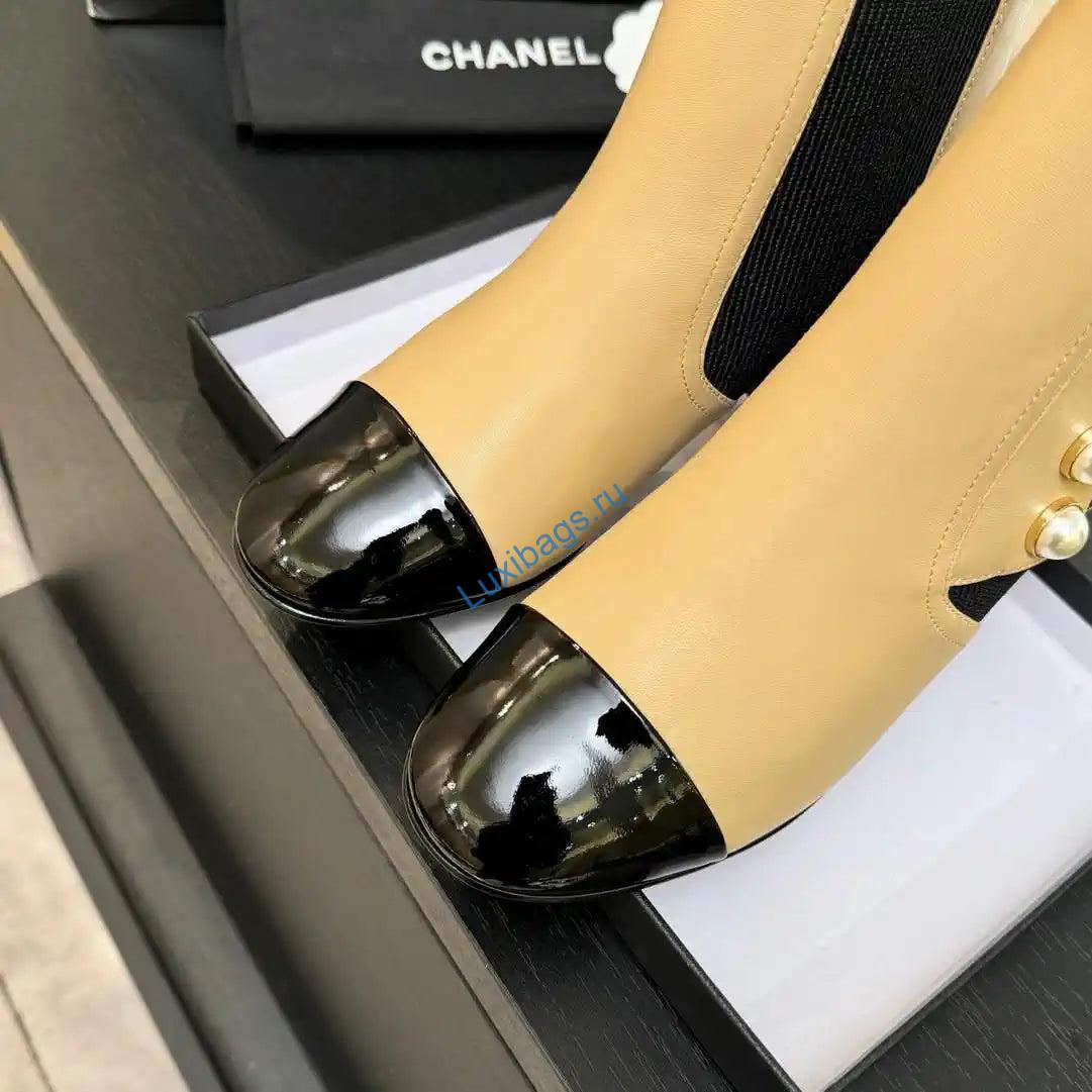 Chanel G46755 Short Boots Stretch Lambskin & Pearl C90331 | chanel g46755 short boots stretch lambskin pearl c90330 11