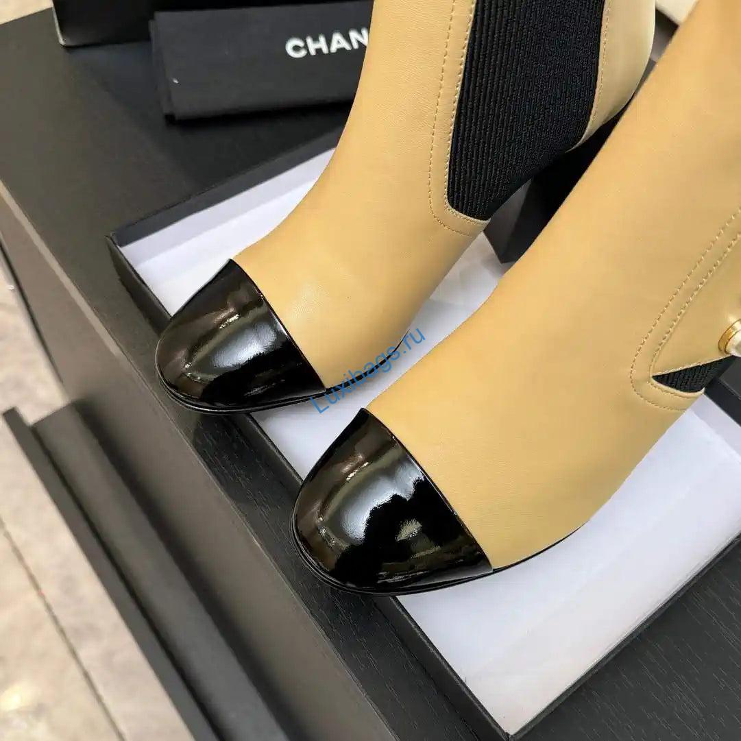 Chanel G46755 Short Boots Stretch Lambskin & Pearl C90331 | chanel g46755 short boots stretch lambskin pearl c90330 23