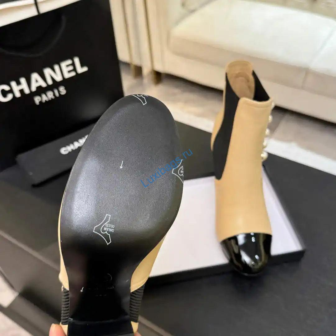 Chanel G46755 Short Boots Stretch Lambskin & Pearl C90331 | chanel g46755 short boots stretch lambskin pearl c90330 26
