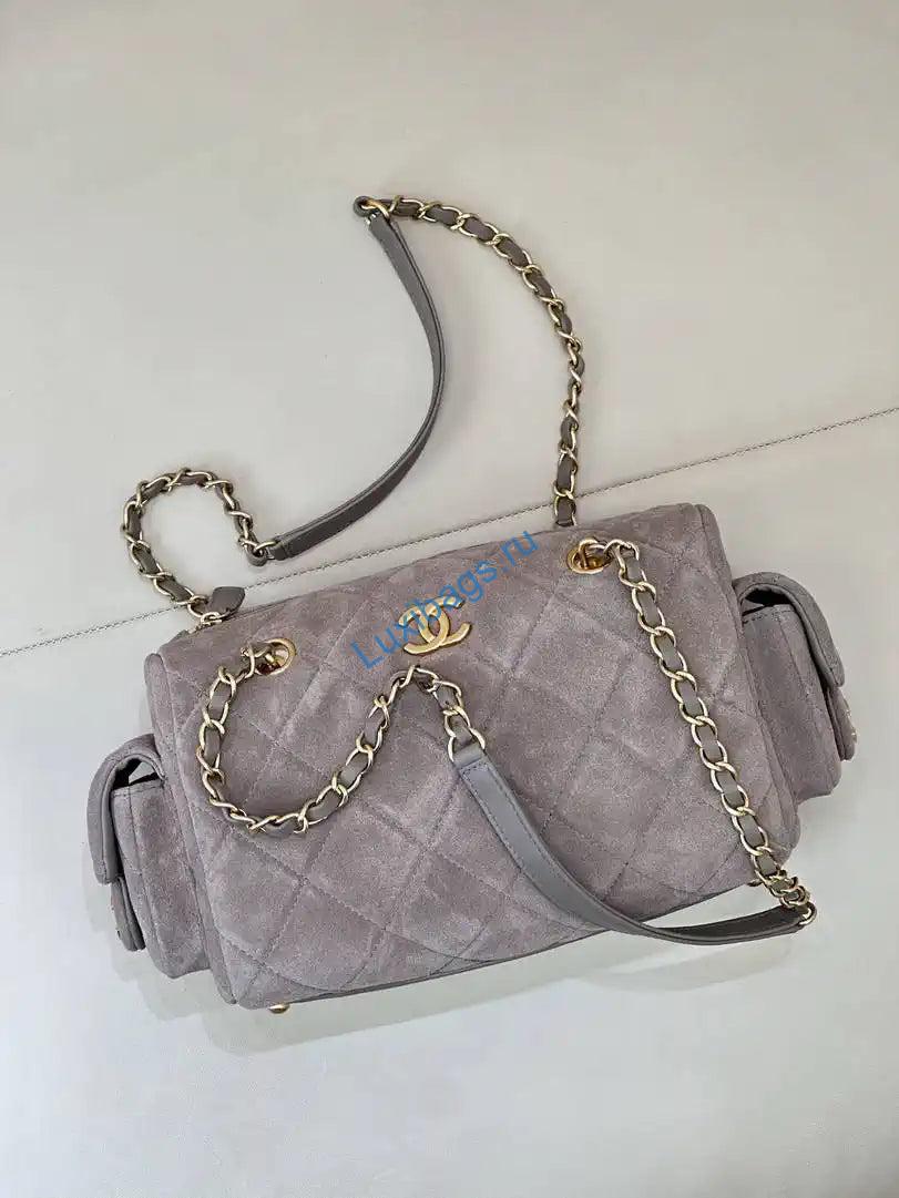 chanel small bowling bag suede leather as5792 gray 1 Chanel Small Bowling Bag Suede Leather AS5792 Gray | chanel small bowling bag suede leather as5792 gray 02